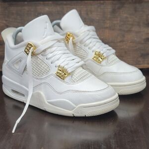 Nike Air Jordan 4 Premium "Metallic Gold/Sail" True Wmns 6.5 Great Condition!